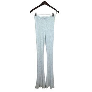Free People Women’s Pants Heather Gray Superfly Flare Leg Ribbed Knit X-Small